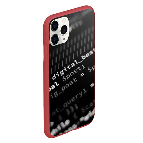 Чехол iPhone 11 Pro матовый Grey Code / 3D-Красный – фото 2