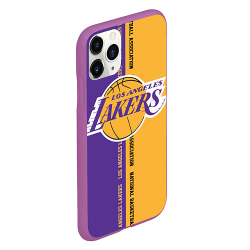 Чехол iPhone 11 Pro матовый NBA: LA Lakers / 3D-Фиолетовый – фото 2