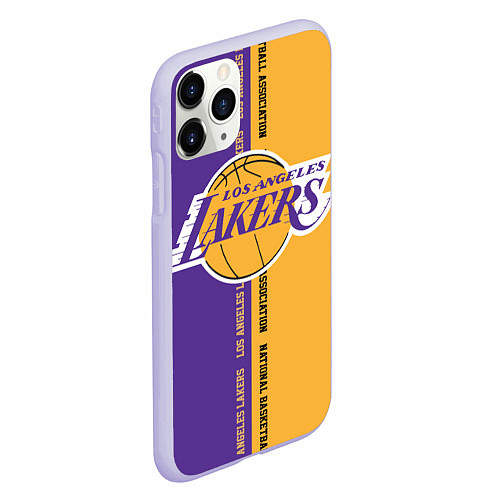Чехол iPhone 11 Pro матовый NBA: LA Lakers / 3D-Светло-сиреневый – фото 2