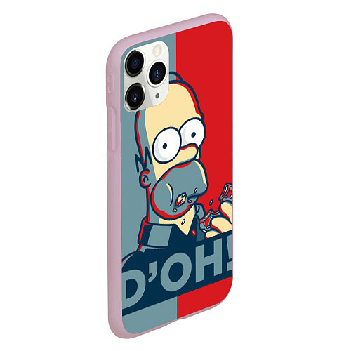 Чехол iPhone 11 Pro матовый Homer Simpson DOH! / 3D-Розовый – фото 2