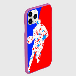 Чехол iPhone 11 Pro матовый Уличный баскетболист, цвет: 3D-фиолетовый — фото 2