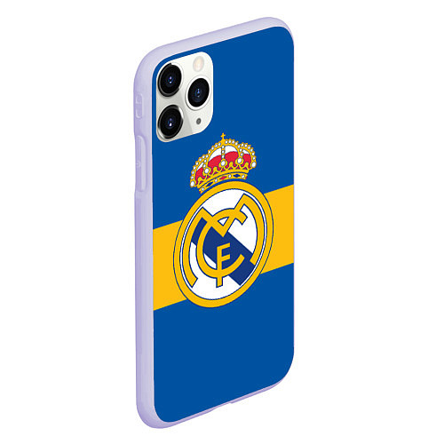 Чехол iPhone 11 Pro матовый Реал Мадрид / 3D-Светло-сиреневый – фото 2