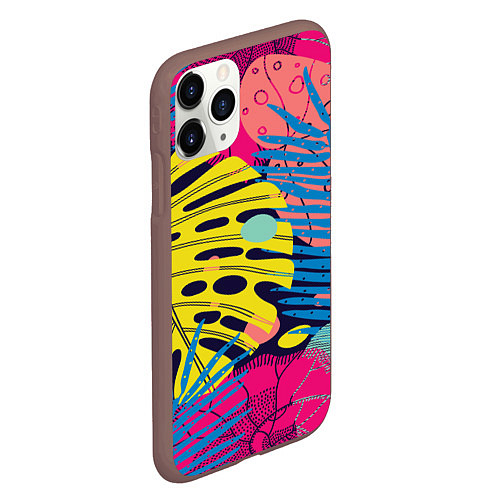 Чехол iPhone 11 Pro матовый Тропическая мода / 3D-Коричневый – фото 2