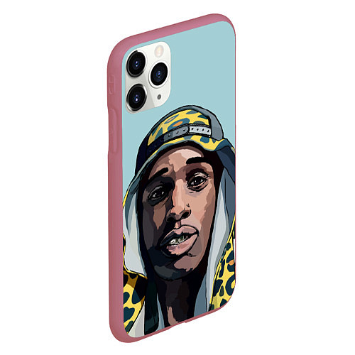 Чехол iPhone 11 Pro матовый ASAP Rocky: Far East / 3D-Малиновый – фото 2