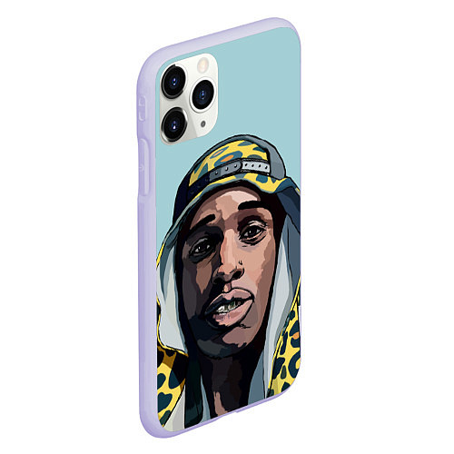 Чехол iPhone 11 Pro матовый ASAP Rocky: Far East / 3D-Светло-сиреневый – фото 2