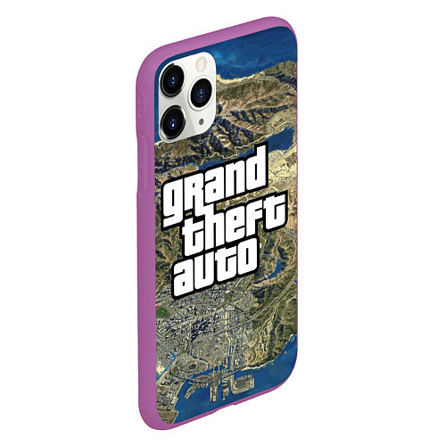 Чехол iPhone 11 Pro матовый GTA / 3D-Фиолетовый – фото 2
