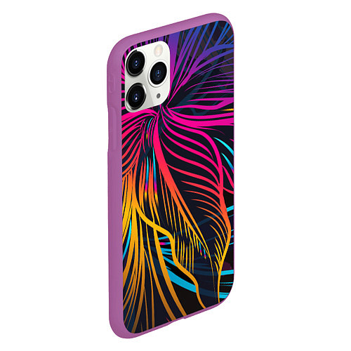 Чехол iPhone 11 Pro матовый Floral Design / 3D-Фиолетовый – фото 2