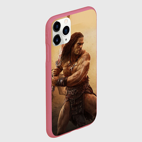 Чехол iPhone 11 Pro матовый Конан-варвар / 3D-Малиновый – фото 2