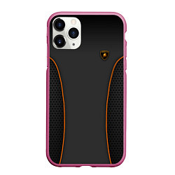 Чехол iPhone 11 Pro матовый Lamborghini Style, цвет: 3D-малиновый