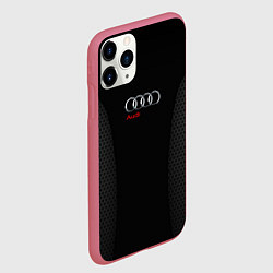 Чехол iPhone 11 Pro матовый Audi Carbon, цвет: 3D-малиновый — фото 2