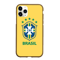 Чехол iPhone 11 Pro матовый Brazil Team, цвет: 3D-коричневый