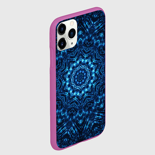 Чехол iPhone 11 Pro матовый Космическая мандала / 3D-Фиолетовый – фото 2