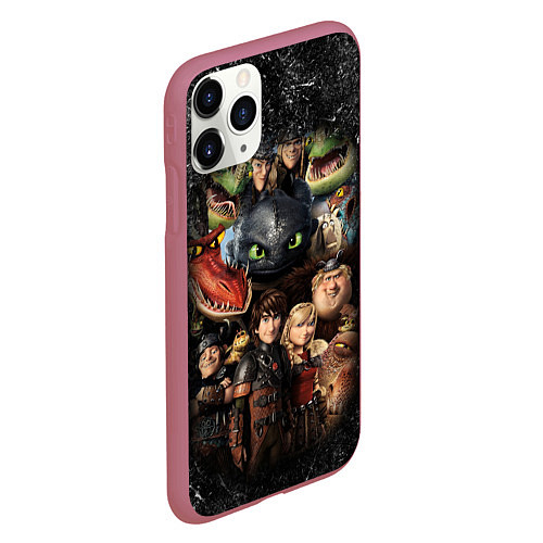 Чехол iPhone 11 Pro матовый How to Train Your Dragon / 3D-Малиновый – фото 2