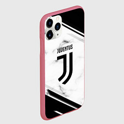 Чехол iPhone 11 Pro матовый Juventus, цвет: 3D-малиновый — фото 2