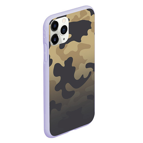 Чехол iPhone 11 Pro матовый Camouflage Khaki / 3D-Светло-сиреневый – фото 2