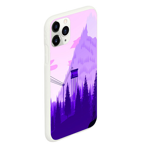 Чехол iPhone 11 Pro матовый Firewatch: Violet Wood / 3D-Белый – фото 2