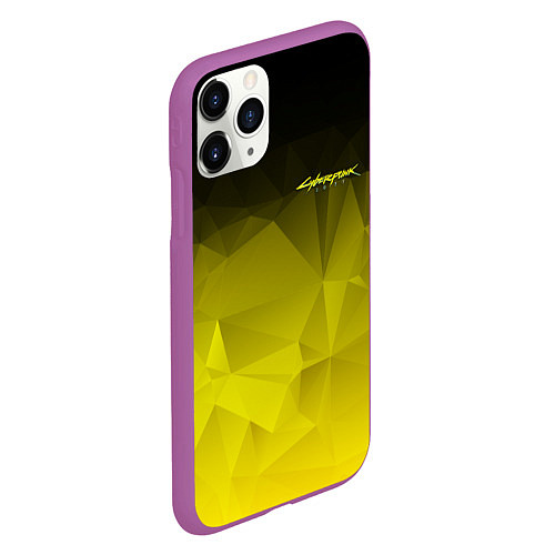 Чехол iPhone 11 Pro матовый Cyberpunk 2077: Yellow Poly / 3D-Фиолетовый – фото 2