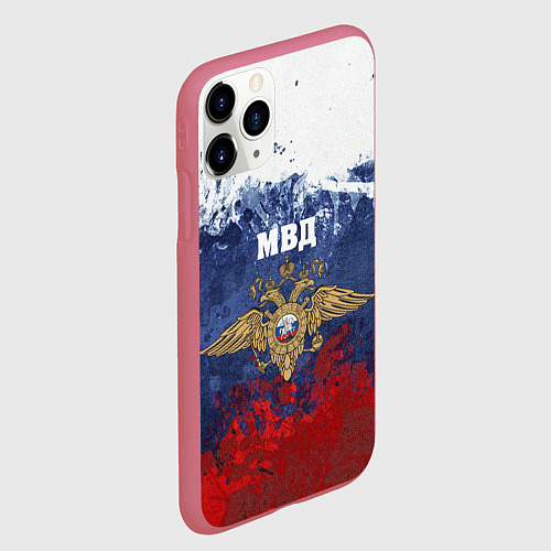Чехол iPhone 11 Pro матовый МВД / 3D-Малиновый – фото 2