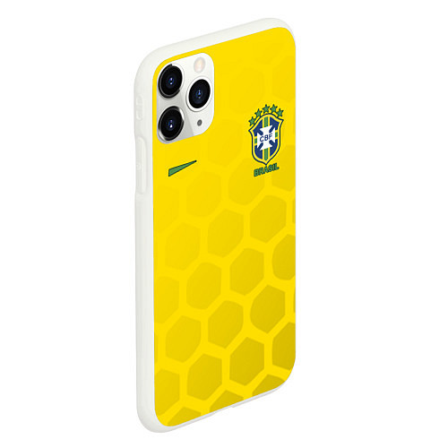 Чехол iPhone 11 Pro матовый Brazil Team: WC 2018 / 3D-Белый – фото 2