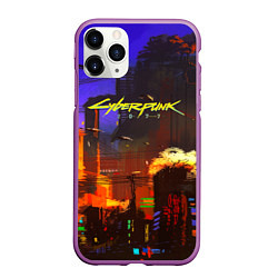 Чехол iPhone 11 Pro матовый Cyberpunk 2077: Night City