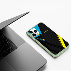 Чехол iPhone 11 Pro матовый Cyberpunk 2077: Sport, цвет: 3D-салатовый — фото 2