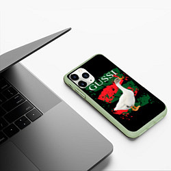 Чехол iPhone 11 Pro матовый GUSSI Hype, цвет: 3D-салатовый — фото 2