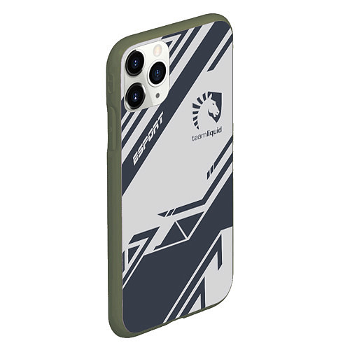 Чехол iPhone 11 Pro матовый Team Liquid: Grey E-Sport / 3D-Темно-зеленый – фото 2