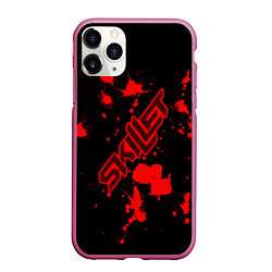 Чехол iPhone 11 Pro матовый Skillet: Blood Style, цвет: 3D-малиновый