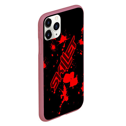Чехол iPhone 11 Pro матовый Skillet: Blood Style / 3D-Малиновый – фото 2