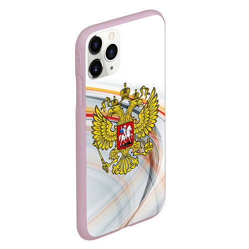 Чехол iPhone 11 Pro матовый Россия необъятная / 3D-Розовый – фото 2