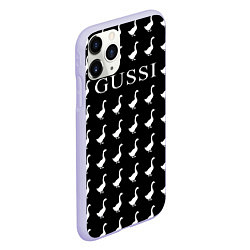 Чехол iPhone 11 Pro матовый GUSSI Black, цвет: 3D-светло-сиреневый — фото 2