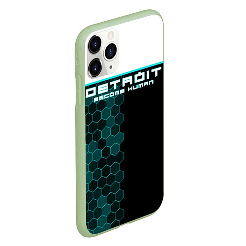 Чехол iPhone 11 Pro матовый Detroit: Cyber Hexagons / 3D-Салатовый – фото 2