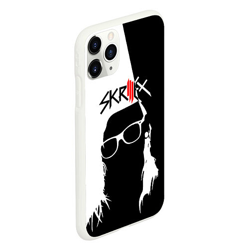 Чехол iPhone 11 Pro матовый Skrillex: Black & White / 3D-Белый – фото 2