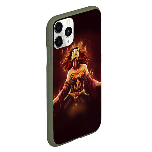 Чехол iPhone 11 Pro матовый Lina: Hell Flame / 3D-Темно-зеленый – фото 2