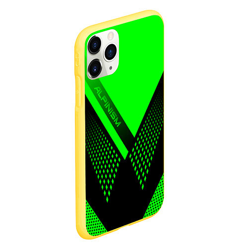 Чехол iPhone 11 Pro матовый Alpinism: Acid Green / 3D-Желтый – фото 2