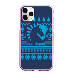 Чехол iPhone 11 Pro матовый Team Liquid: Blue Pattern, цвет: 3D-розовый