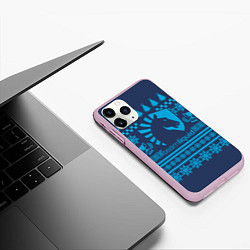 Чехол iPhone 11 Pro матовый Team Liquid: Blue Pattern, цвет: 3D-розовый — фото 2