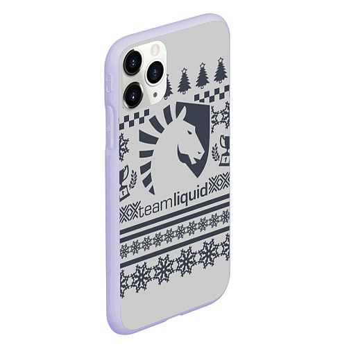 Чехол iPhone 11 Pro матовый Team Liquid: Grey Winter / 3D-Светло-сиреневый – фото 2