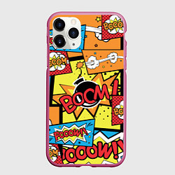Чехол iPhone 11 Pro матовый Boom Pop Art, цвет: 3D-малиновый