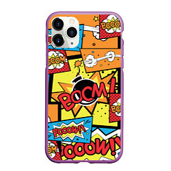 Чехол iPhone 11 Pro матовый Boom Pop Art, цвет: 3D-фиолетовый