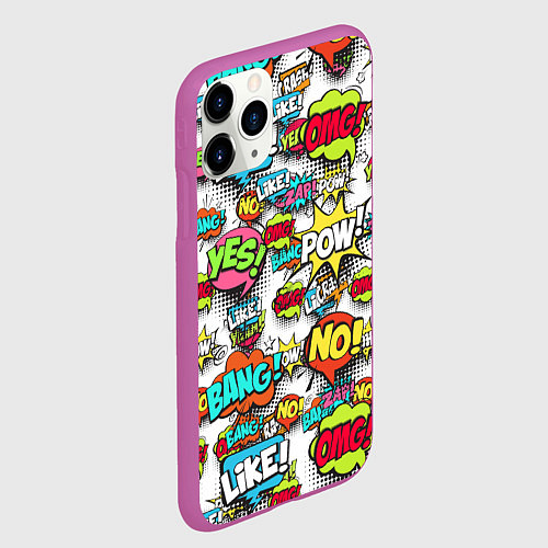 Чехол iPhone 11 Pro матовый Pop art Fashion / 3D-Фиолетовый – фото 2
