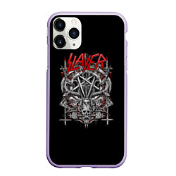 Чехол iPhone 11 Pro матовый Slayer: Hell Goat, цвет: 3D-светло-сиреневый