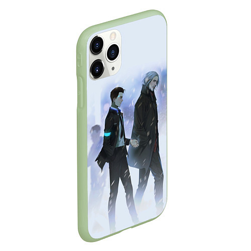 Чехол iPhone 11 Pro матовый HANK & CONNOR / 3D-Салатовый – фото 2