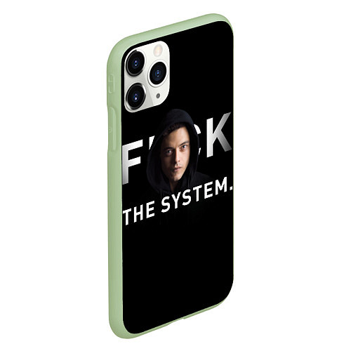 Чехол iPhone 11 Pro матовый F*ck The System: Mr Robot / 3D-Салатовый – фото 2