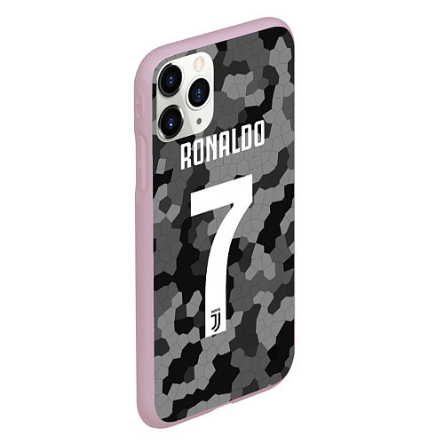 Чехол iPhone 11 Pro матовый Ronaldo 7: Camo Sport / 3D-Розовый – фото 2