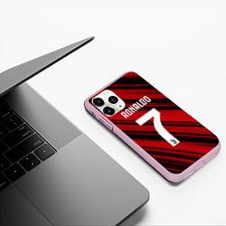 Чехол iPhone 11 Pro матовый Ronaldo 7: Red Sport, цвет: 3D-розовый — фото 2