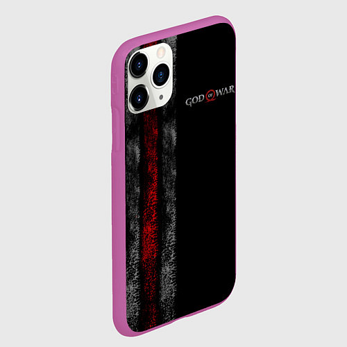 Чехол iPhone 11 Pro матовый God of War: Black Style / 3D-Фиолетовый – фото 2