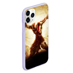 Чехол iPhone 11 Pro матовый Воинственный Кратос, цвет: 3D-светло-сиреневый — фото 2