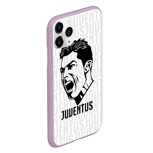Чехол iPhone 11 Pro матовый Juve Ronaldo / 3D-Сиреневый – фото 2