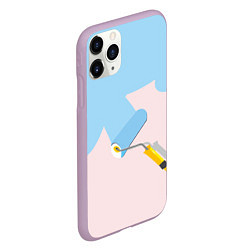 Чехол iPhone 11 Pro матовый Голубая заливка, цвет: 3D-сиреневый — фото 2
